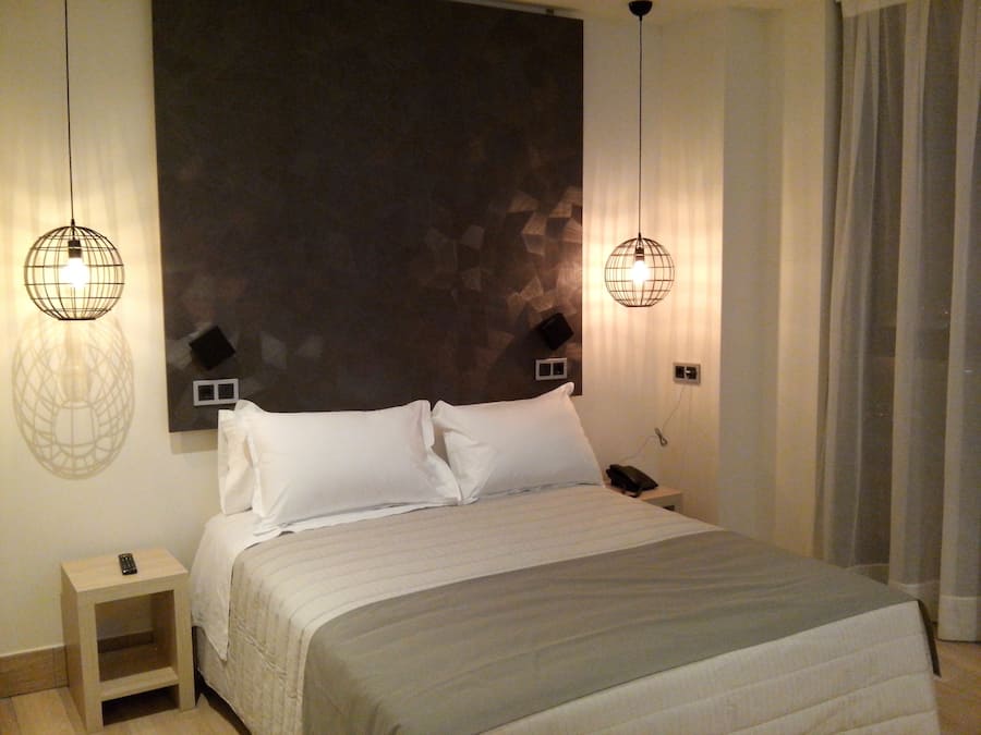 Desk, blackout curtains, soundproofing, iron/ironing board