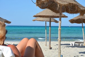Private beach nearby, sun-loungers, beach umbrellas