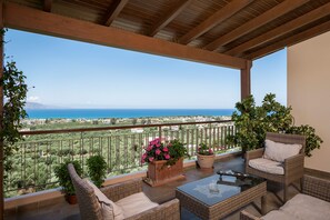 Villa, 3 Bedrooms, Private Pool, Sea View | Terrace/patio - Caneva Luxury Villa (Platanias)