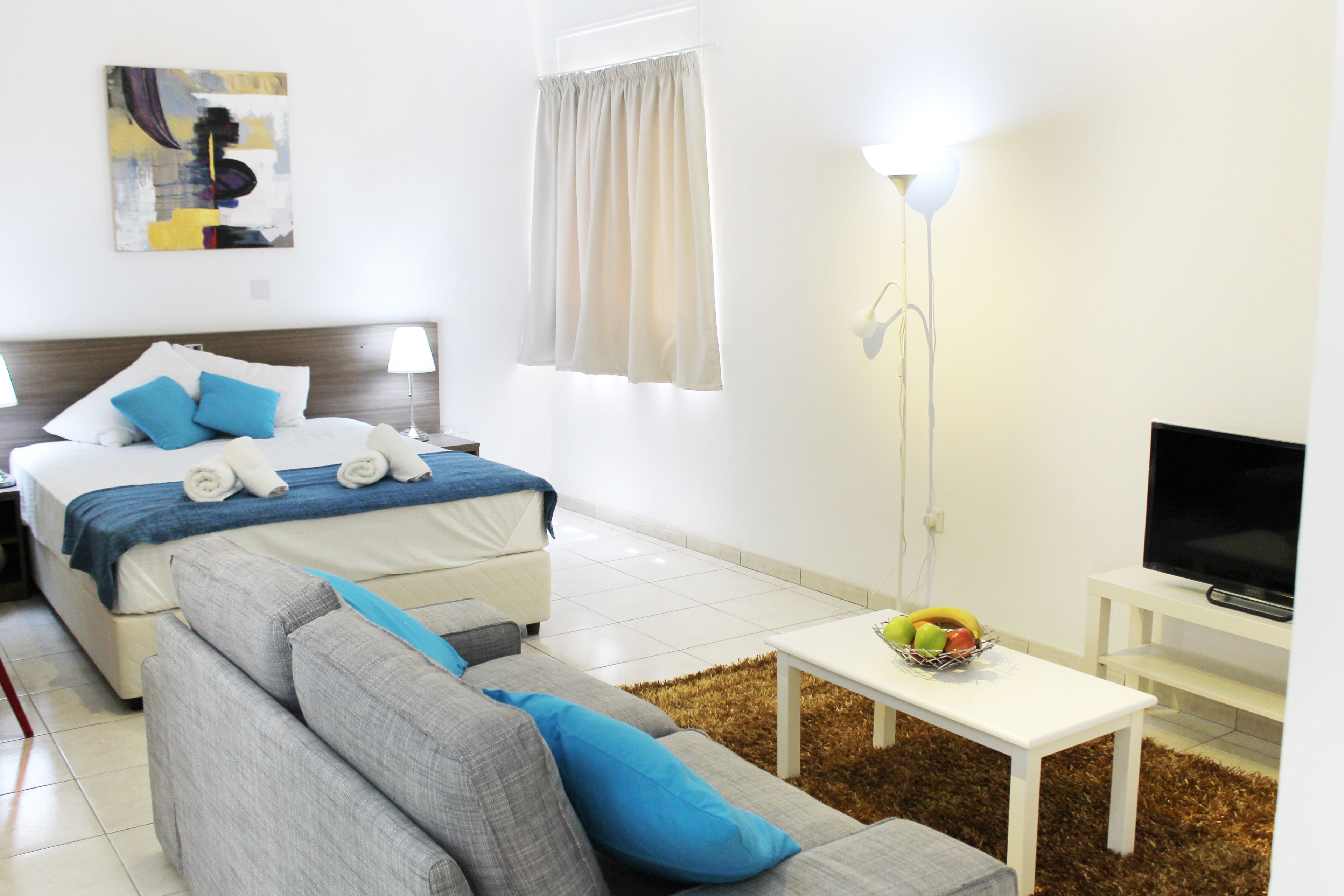 basic studio | living area | lcd tv