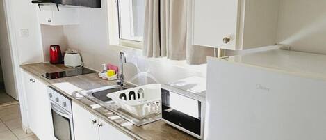 Frigorífic gran, placa de cuina i bullidora elèctrica