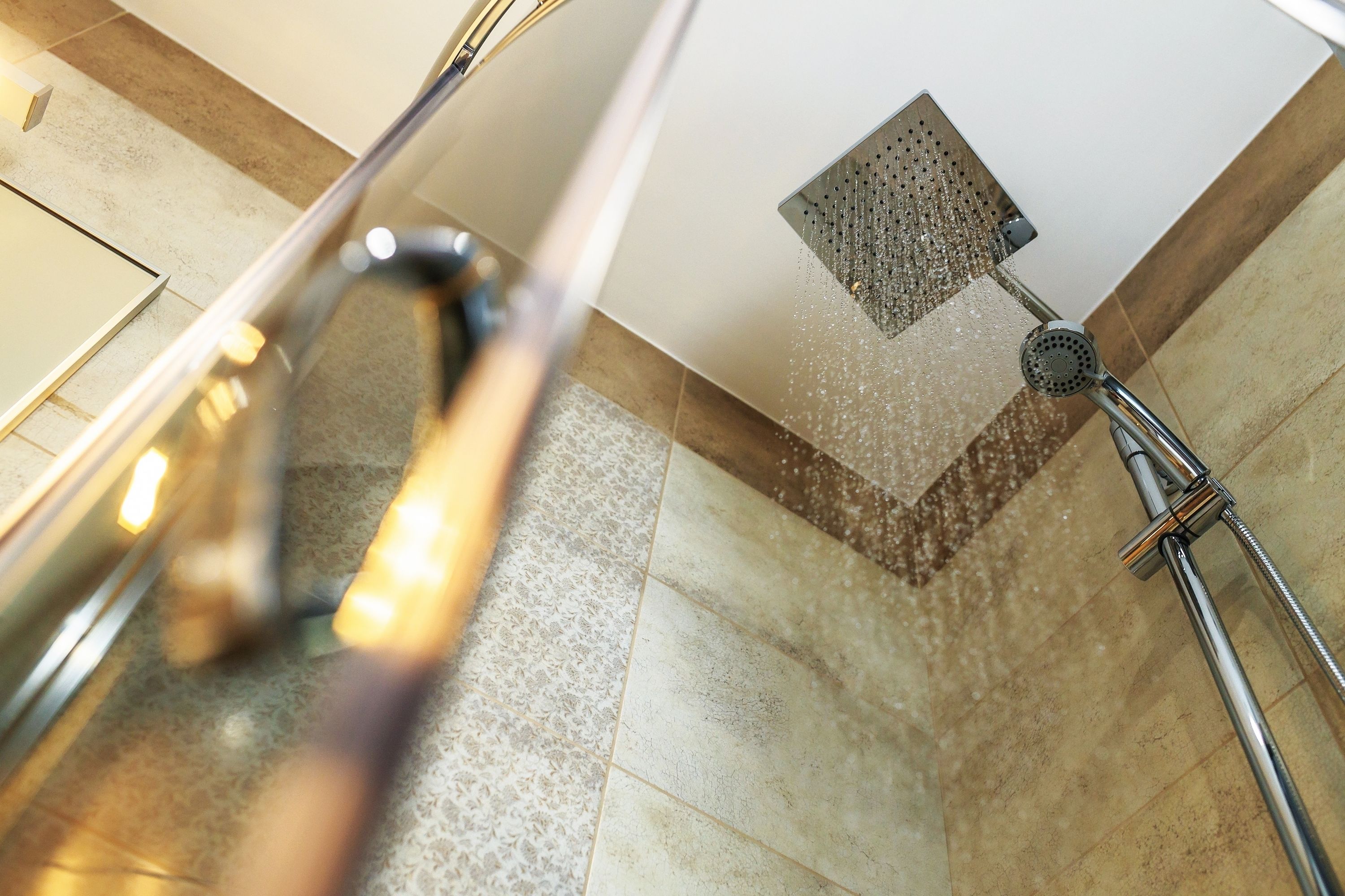 Suite, 1 King Bed, Courtyard View | Bathroom shower