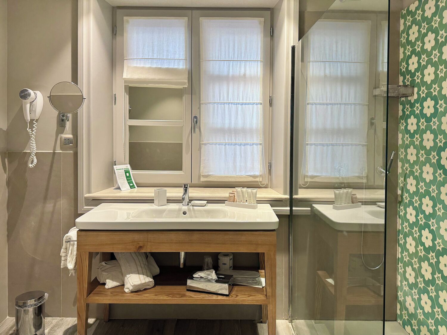 standard room | bathroom | shower, hair dryer, bathrobes, slippers