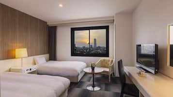 Desk, blackout curtains, iron/ironing board, free WiFi