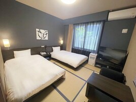 ツイン和室　禁  煙 | デスク、WiFi (無料)、ベッドシーツ