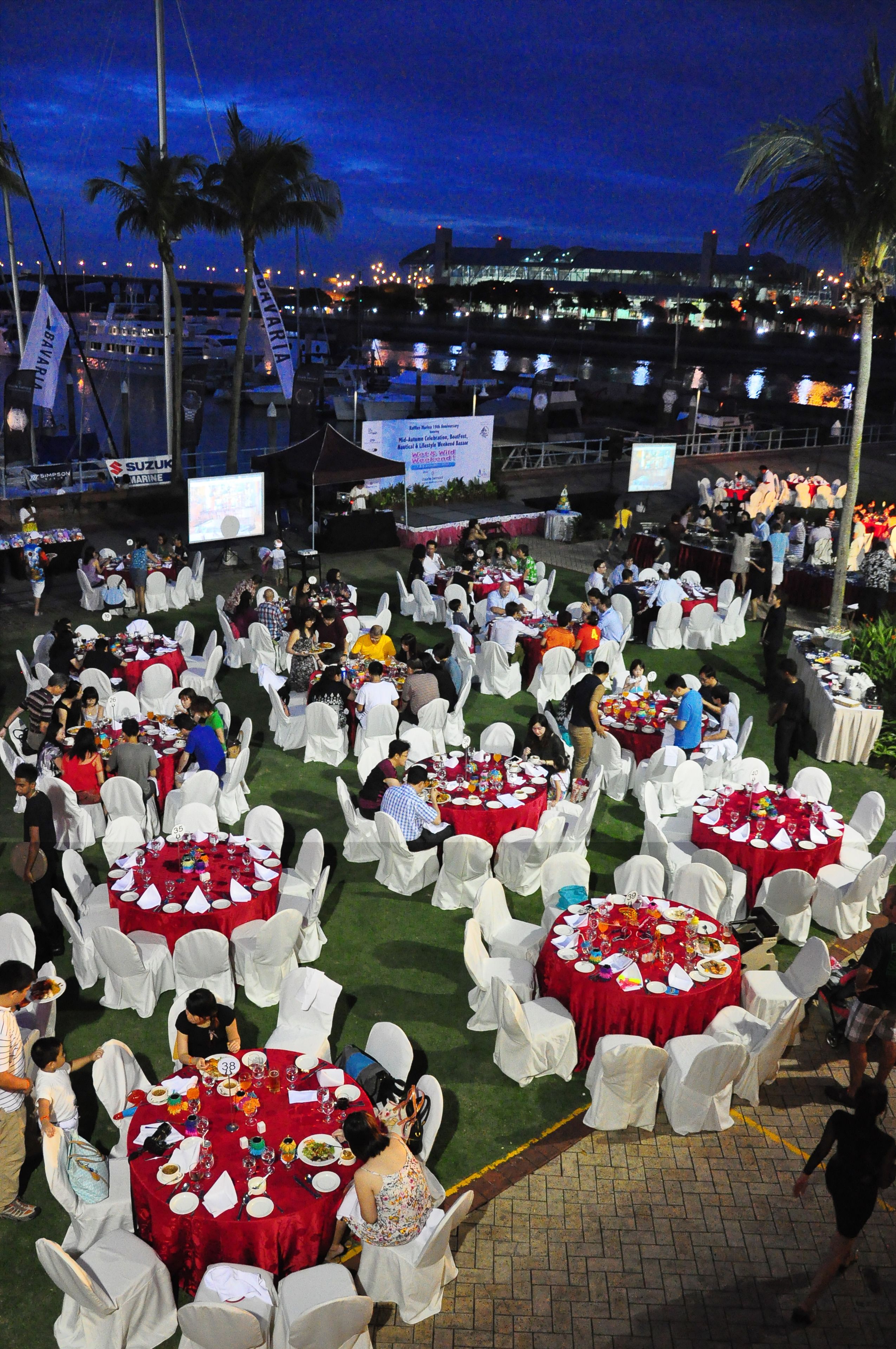 outdoor banquet area
