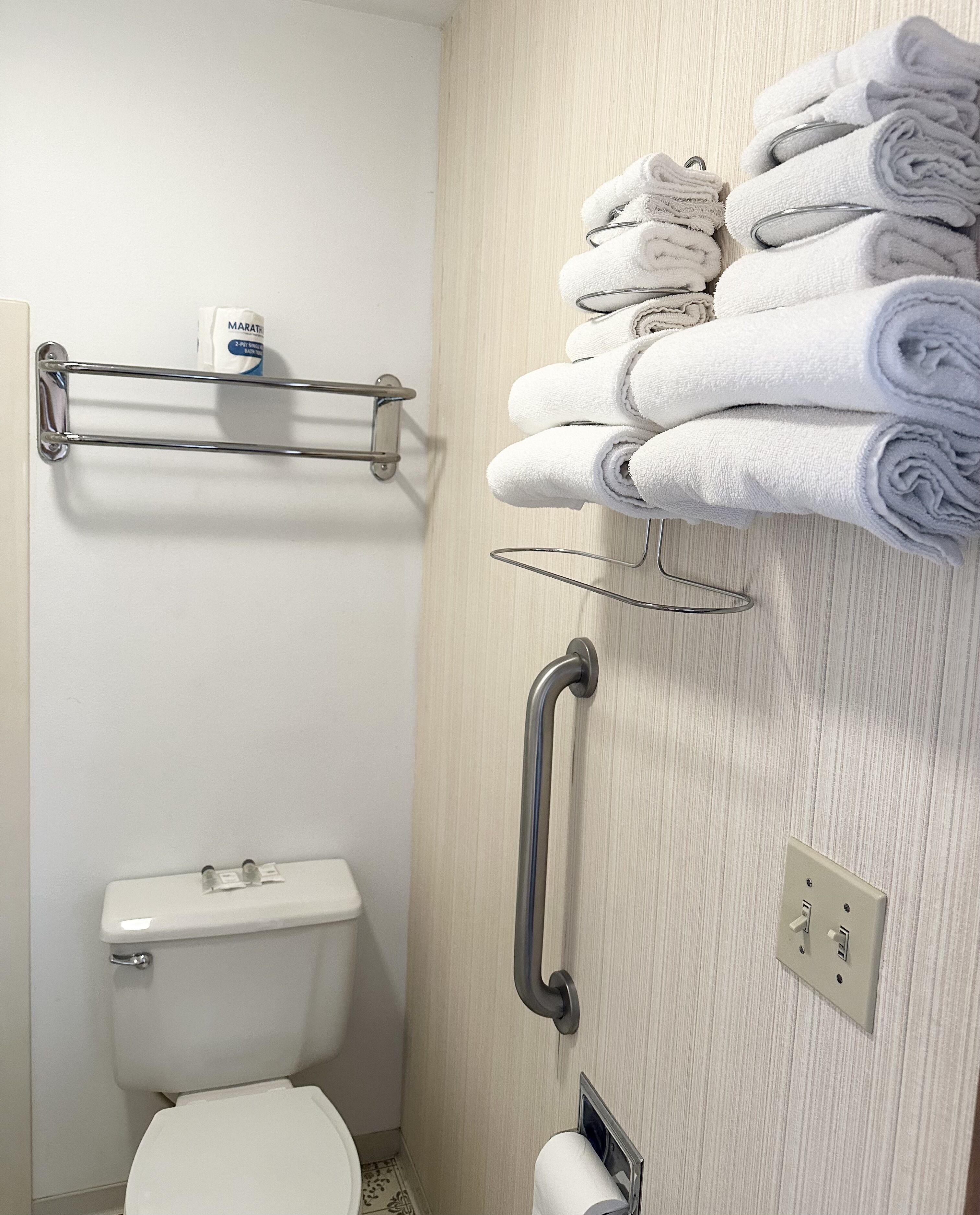 Free toiletries, hair dryer, towels