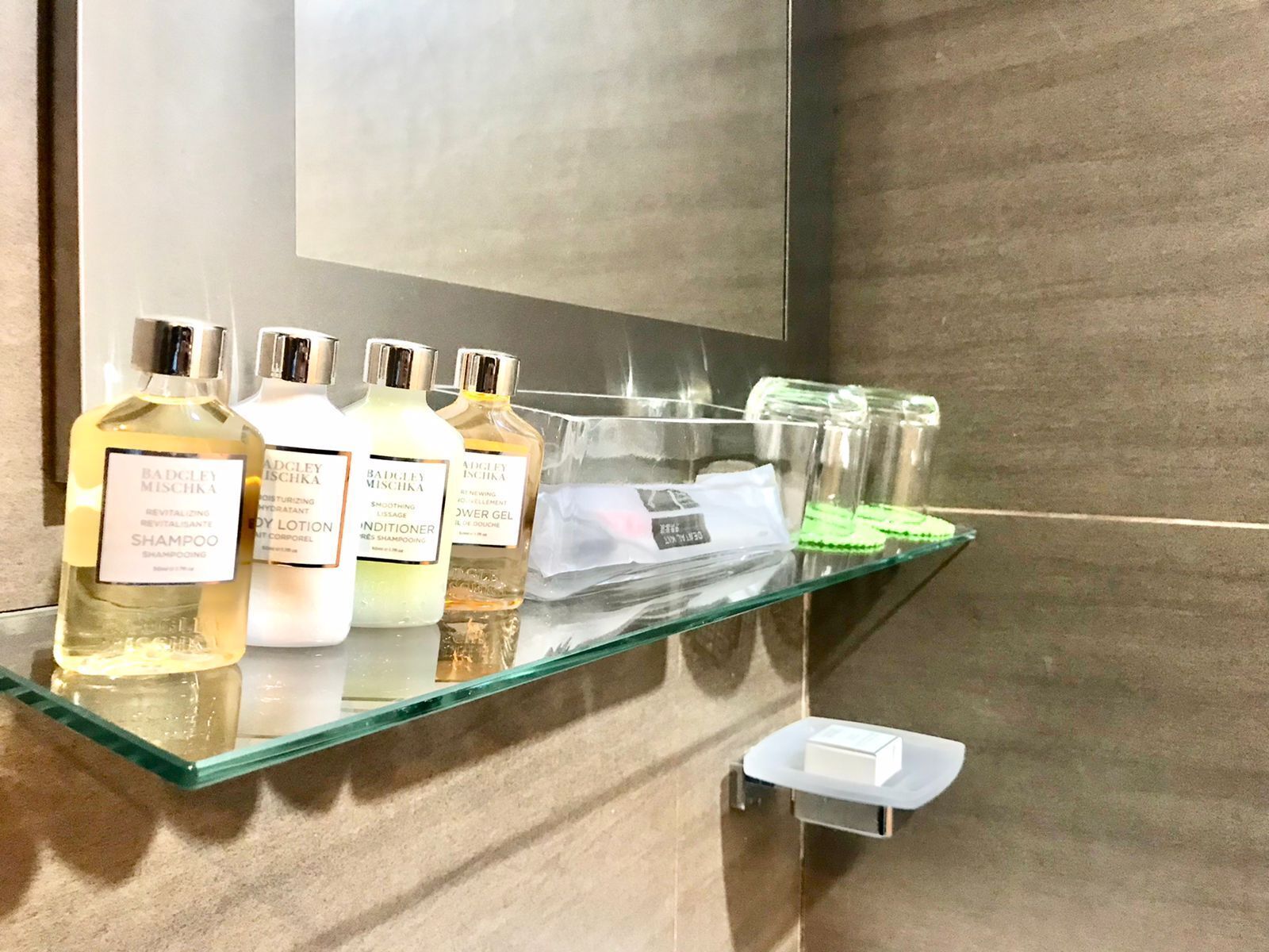 Shower, free toiletries, hair dryer, slippers