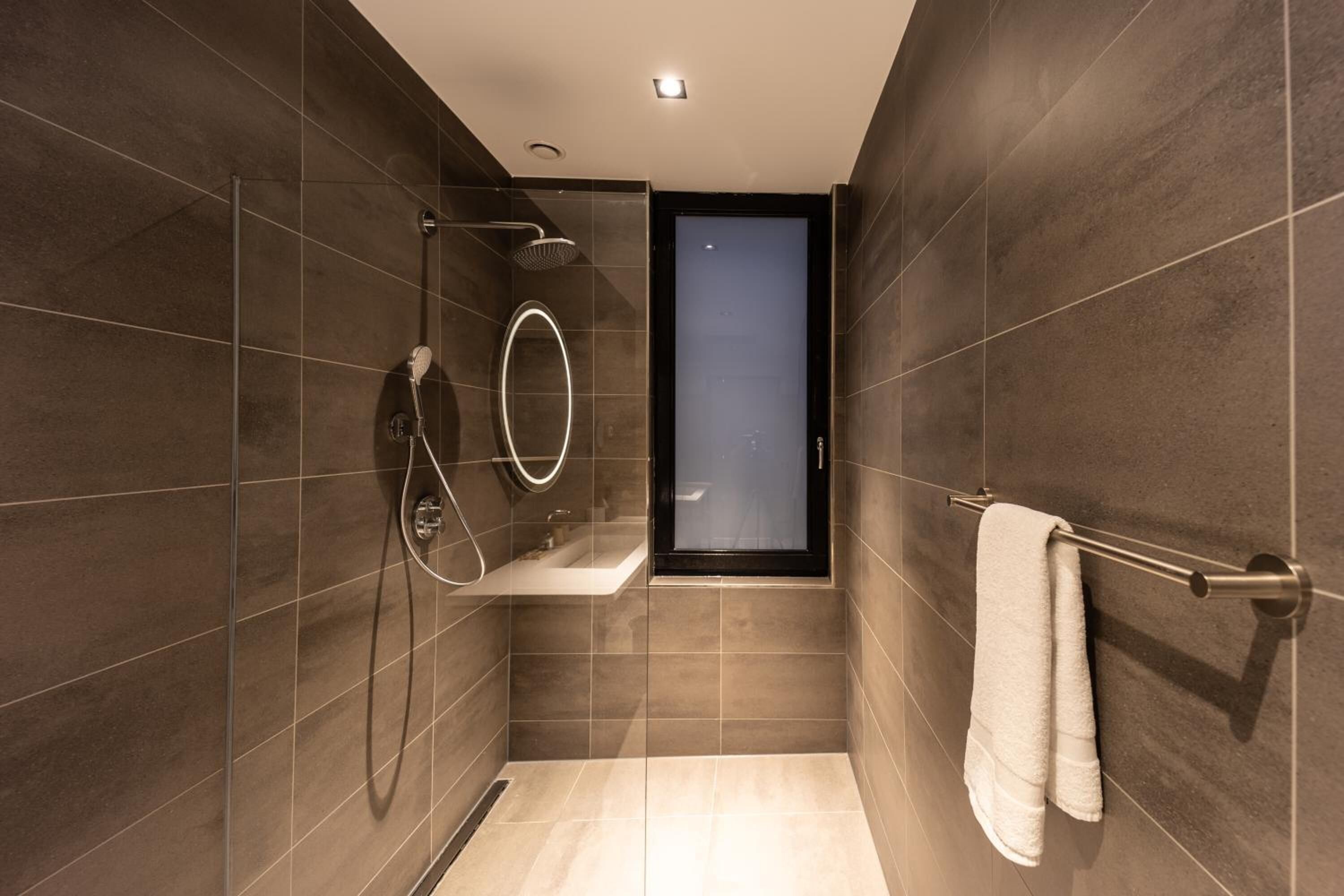 shower, rainfall showerhead, eco-friendly toiletries, hair dryer