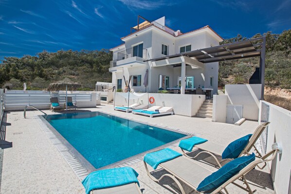 Villa, 5 Bedrooms, Beach View | Pool | Outdoor pool, pool umbrellas, sun loungers