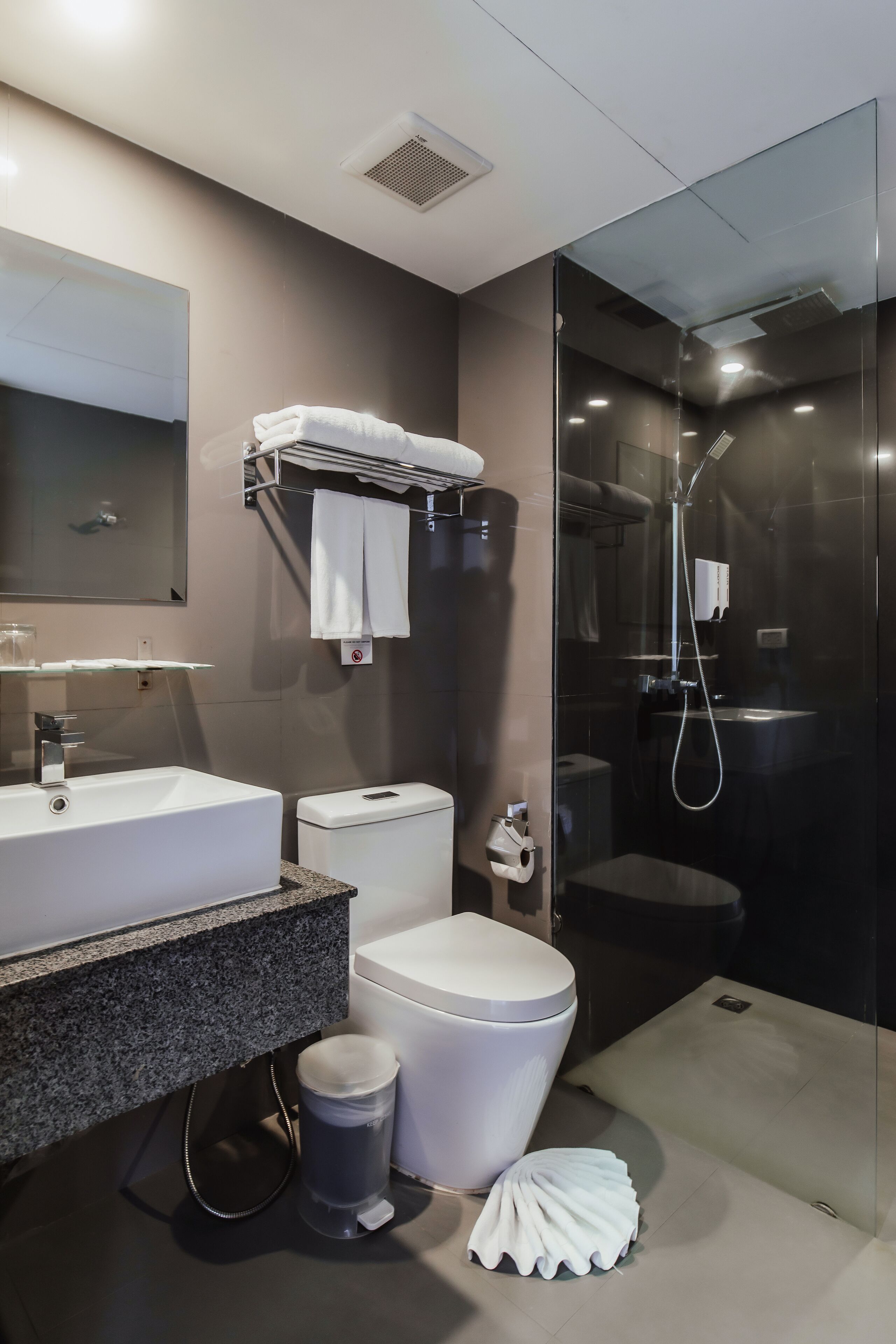 free toiletries, hair dryer, bathrobes, slippers