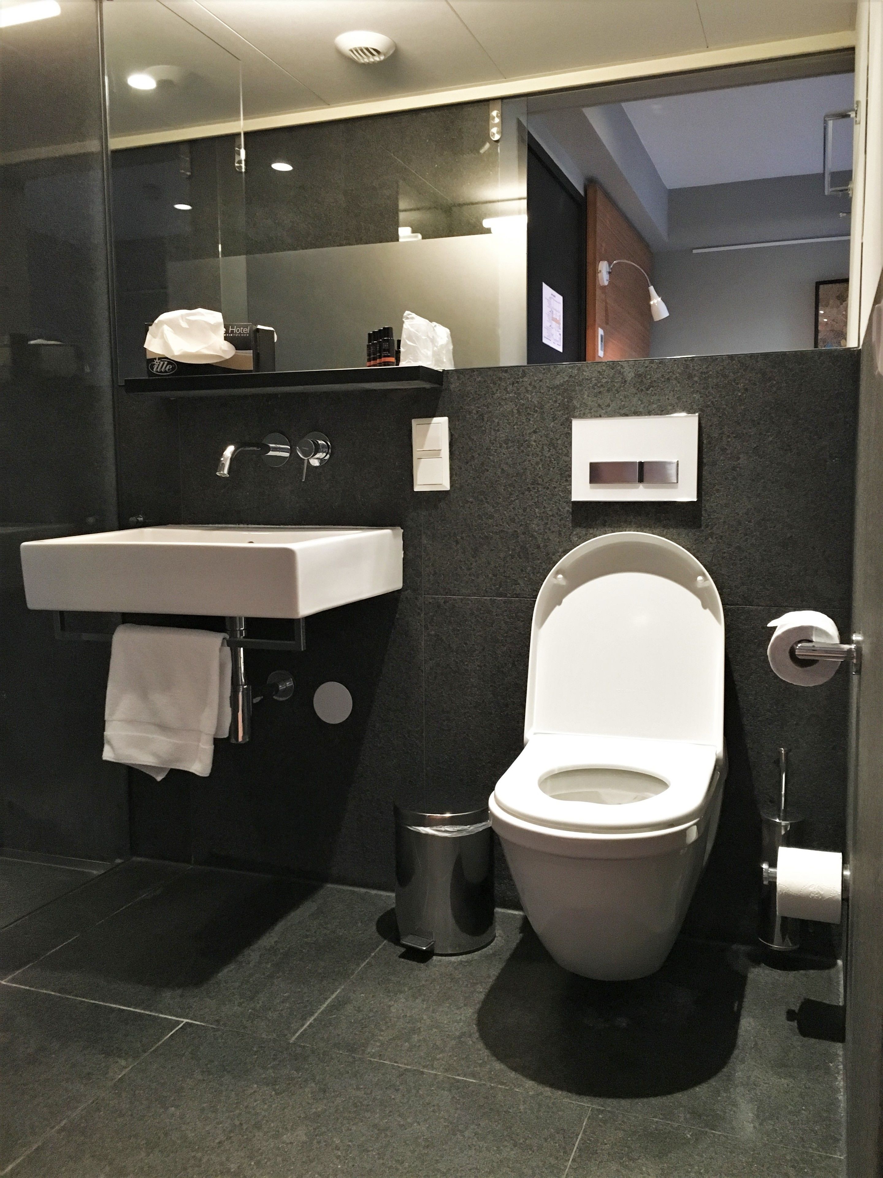 standard single room | bathroom | free toiletries, hair dryer, towels