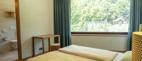 Desk, free WiFi, bed sheets