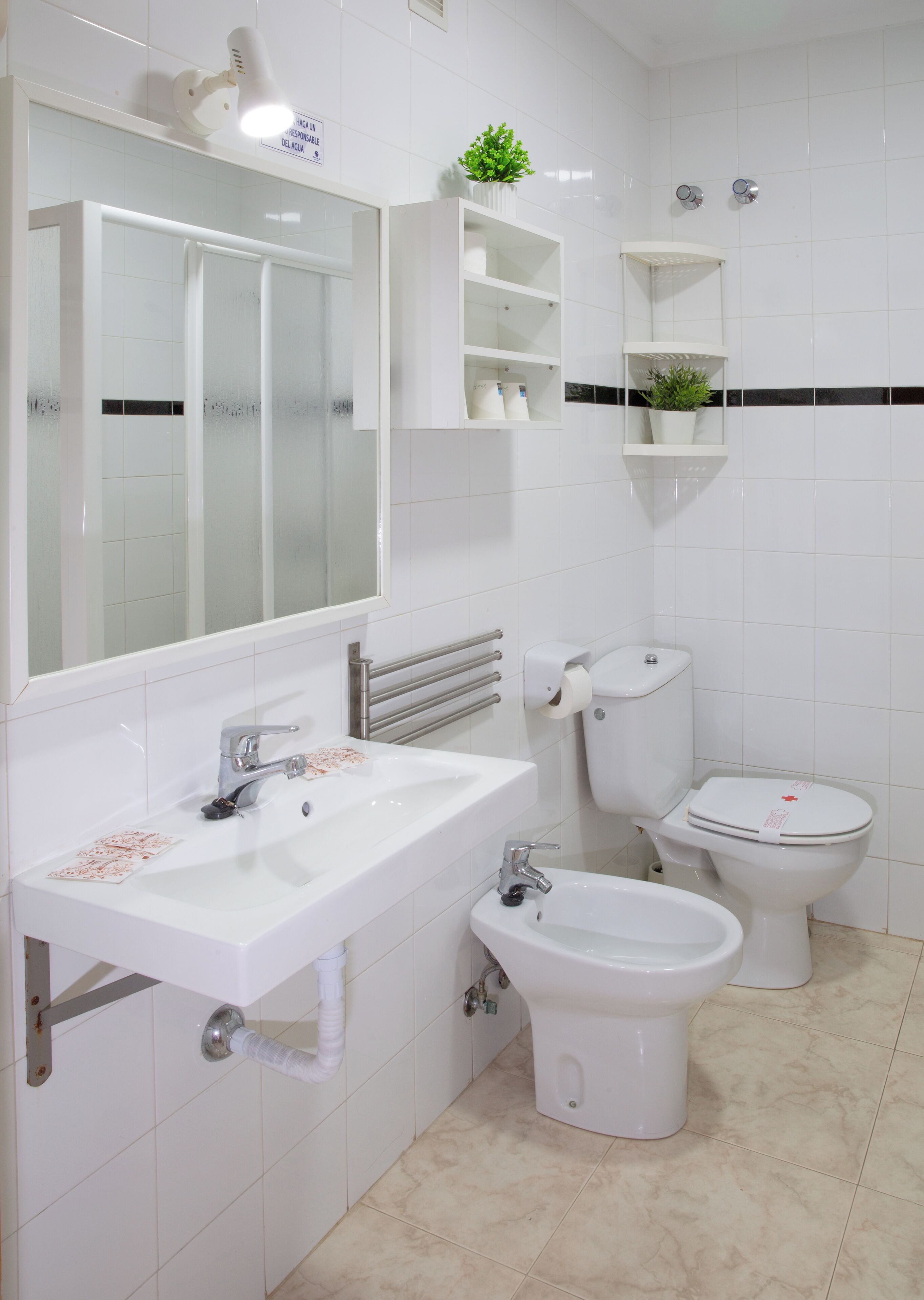 shower, free toiletries, hair dryer, bidet