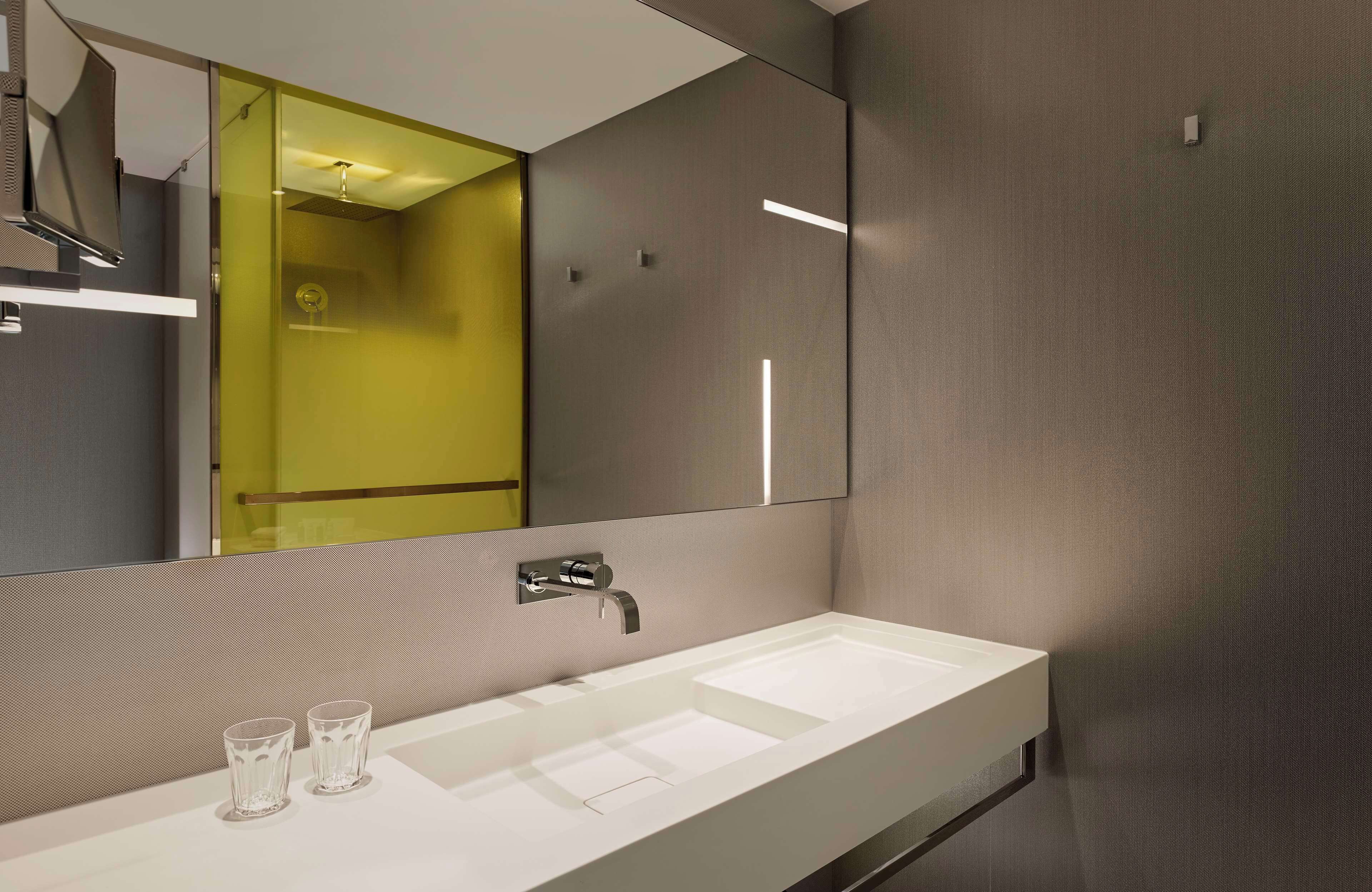 shower, rainfall showerhead, designer toiletries, hair dryer