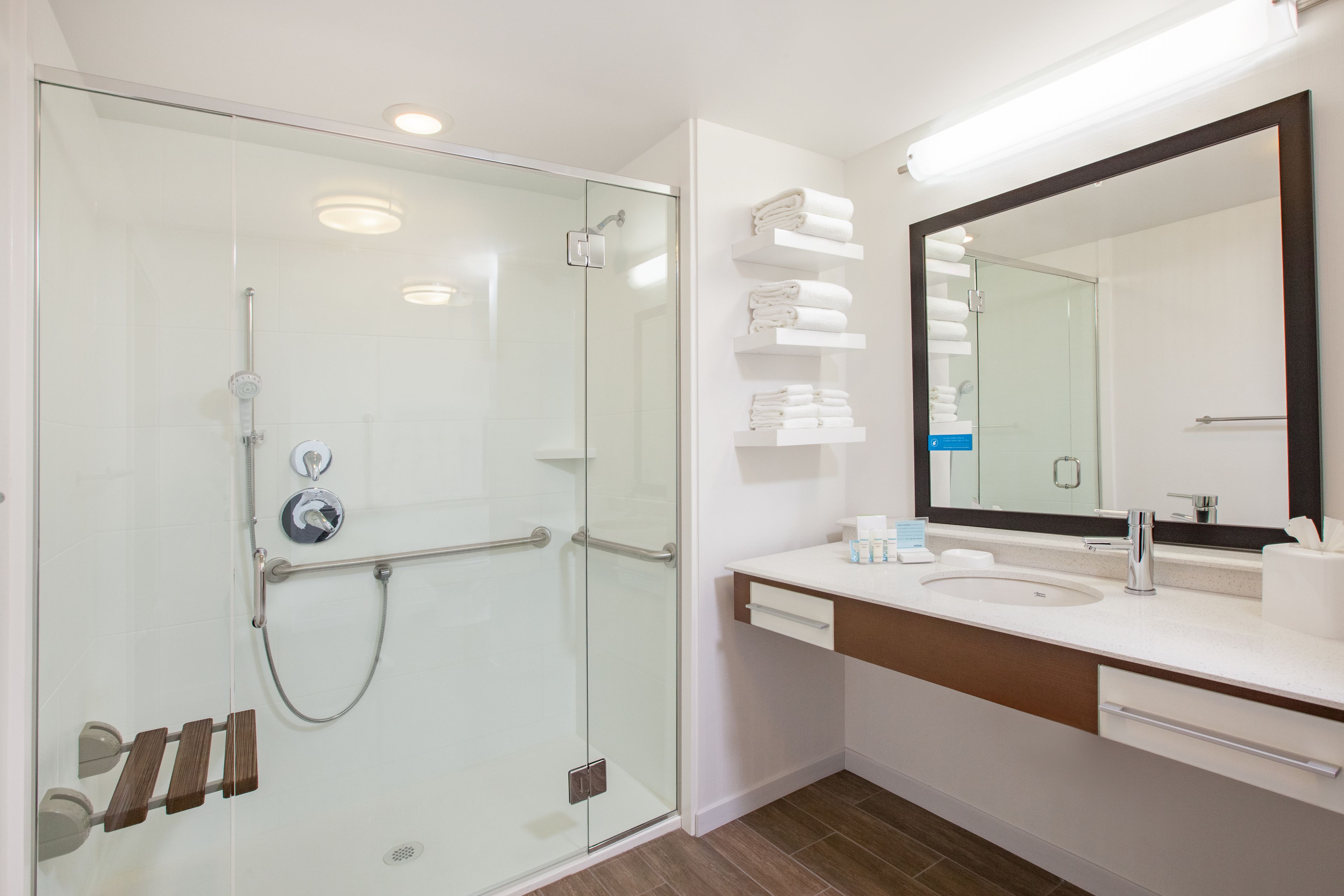 free toiletries, hair dryer, towels