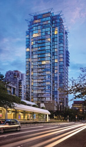 A high-rise building with multiple floors, large windows, and a modern architectural design. - WorldMark Vancouver - The Canadian (Vancouver)