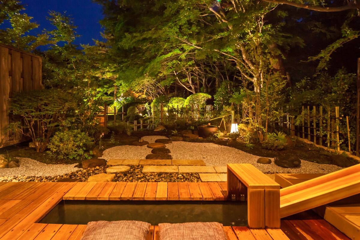 Luxury Twin with Garden & Open Air Bath | Balcony view
