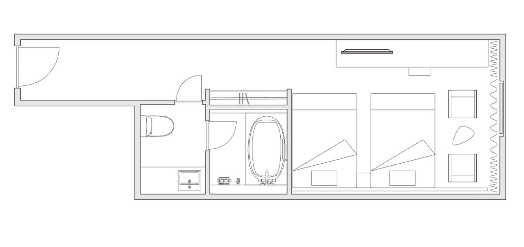 deluxe twin room non smoking | 1 bedroom, down duvets, in-room safe, desk