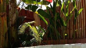 Kolam renang indoor, dengan payung kolam renang dan kursi berjemur