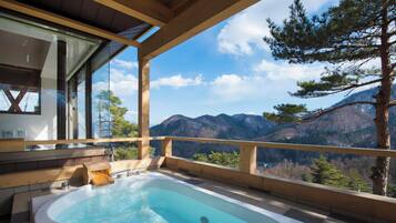 Deluxe Cottage With Open-Air Hot Spring Bath, Non Smoking | 1 bedroom, desk, bed sheets