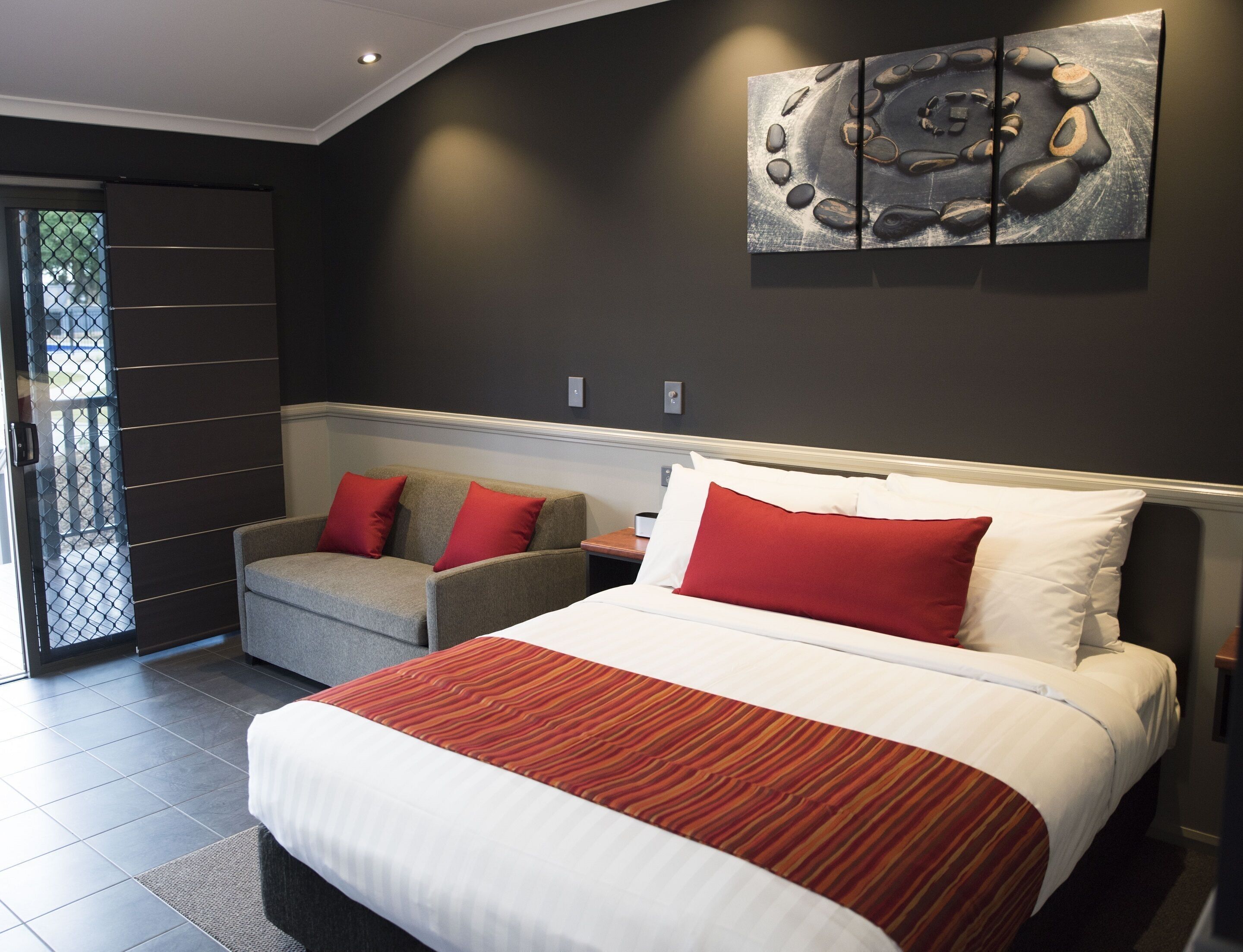 Premium bedding, down comforters, Select Comfort beds, desk