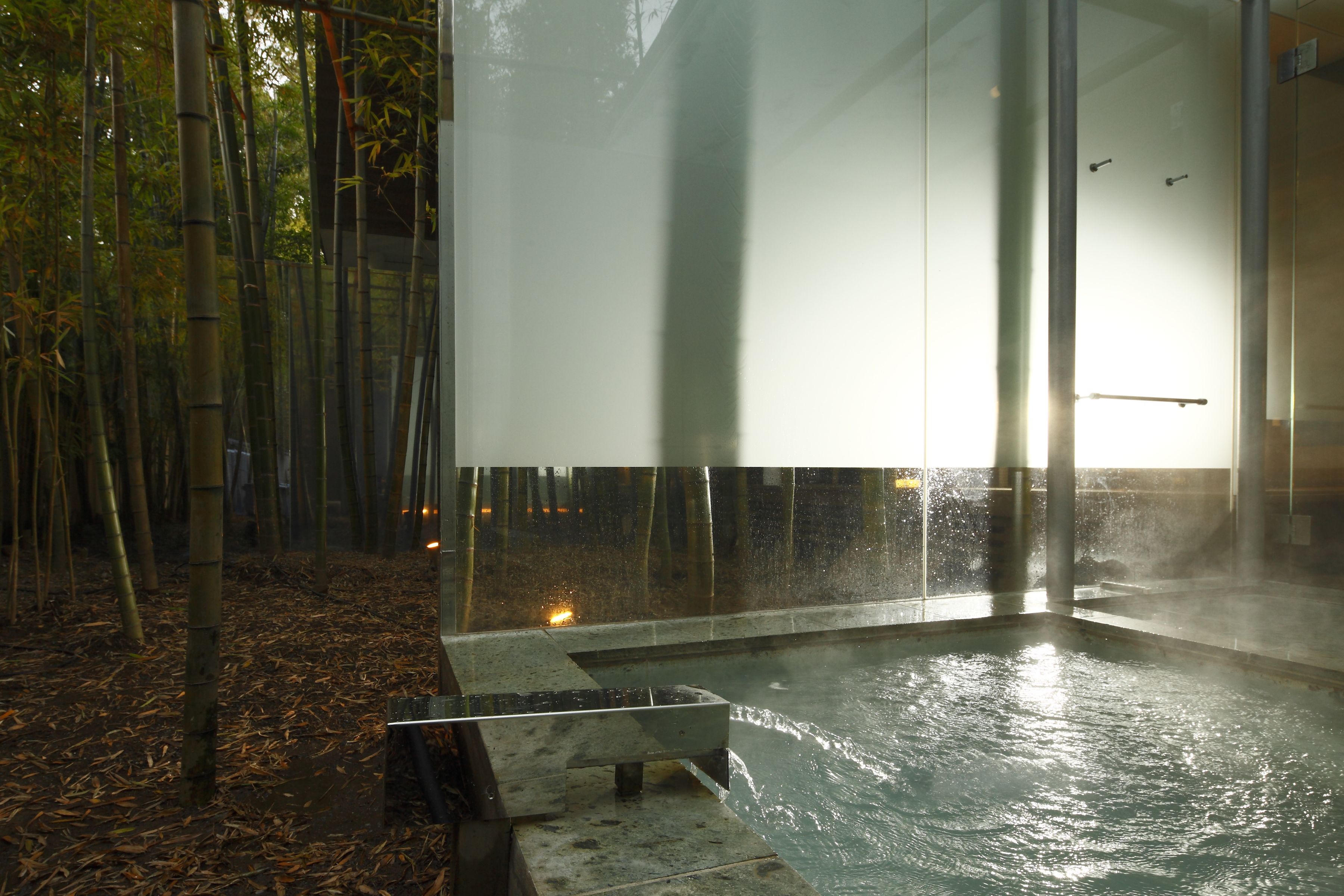Separate bathtub and shower, spring water bathtub, designer toiletries