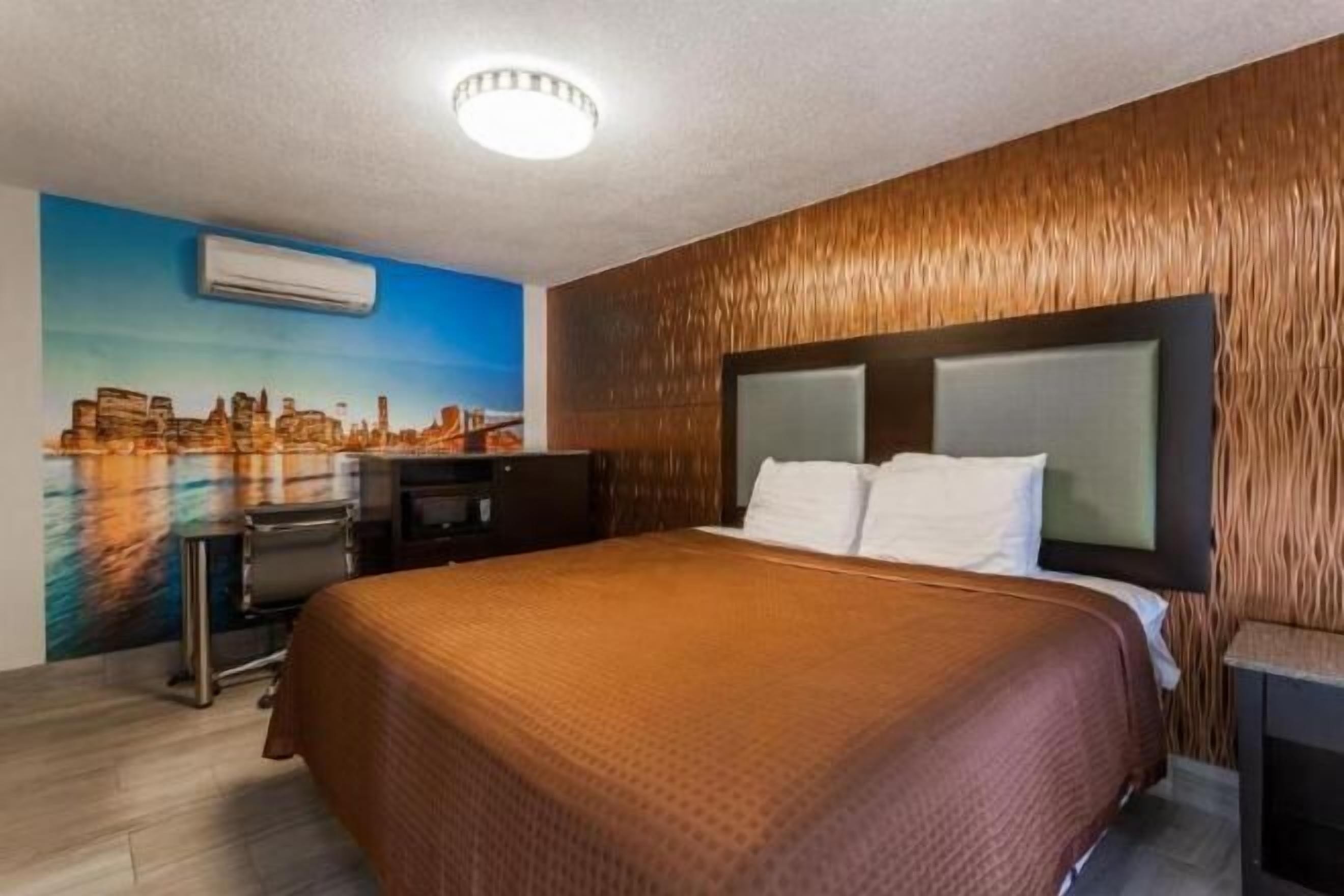 Desk, blackout drapes, iron/ironing board, free WiFi