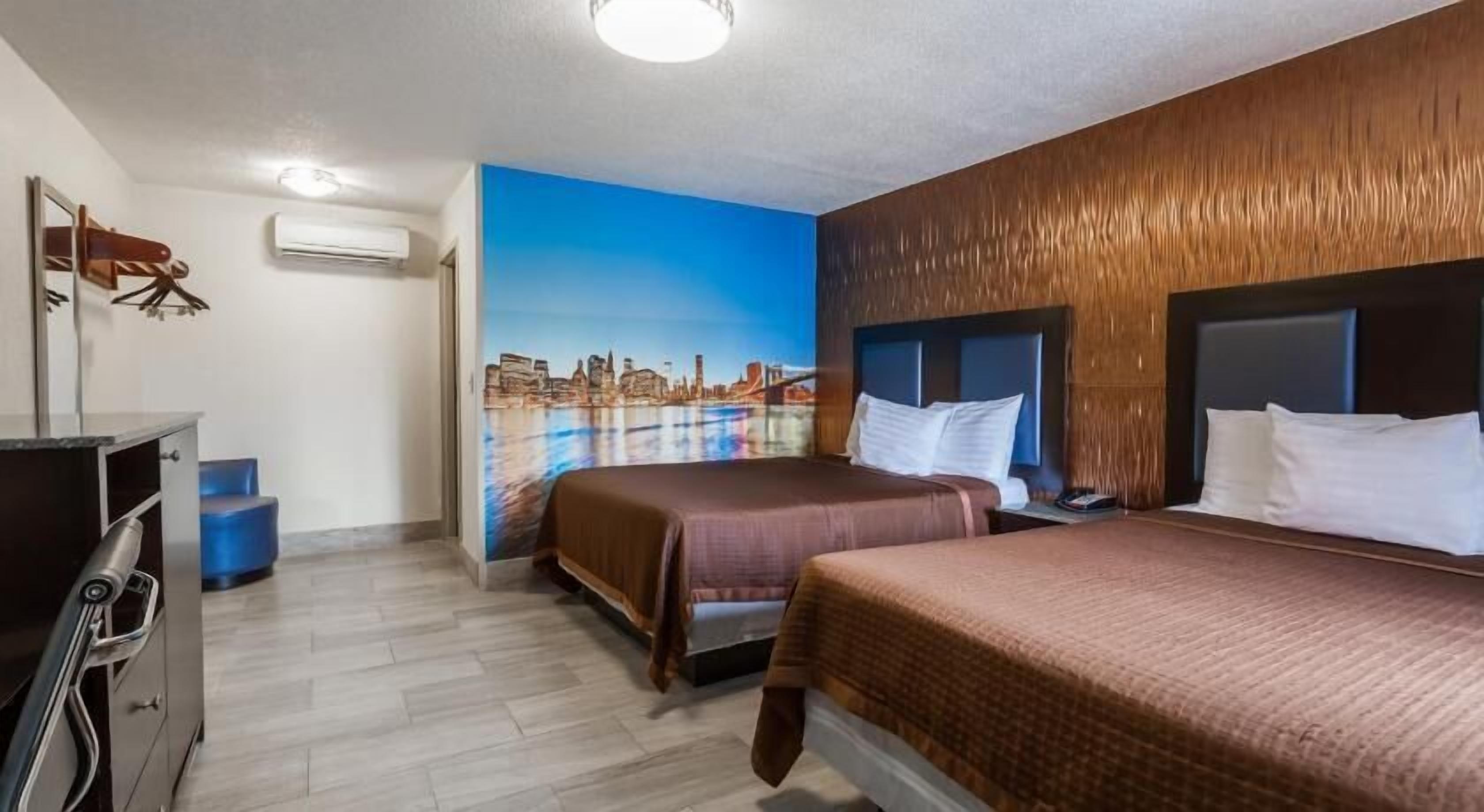 Desk, blackout drapes, iron/ironing board, free WiFi