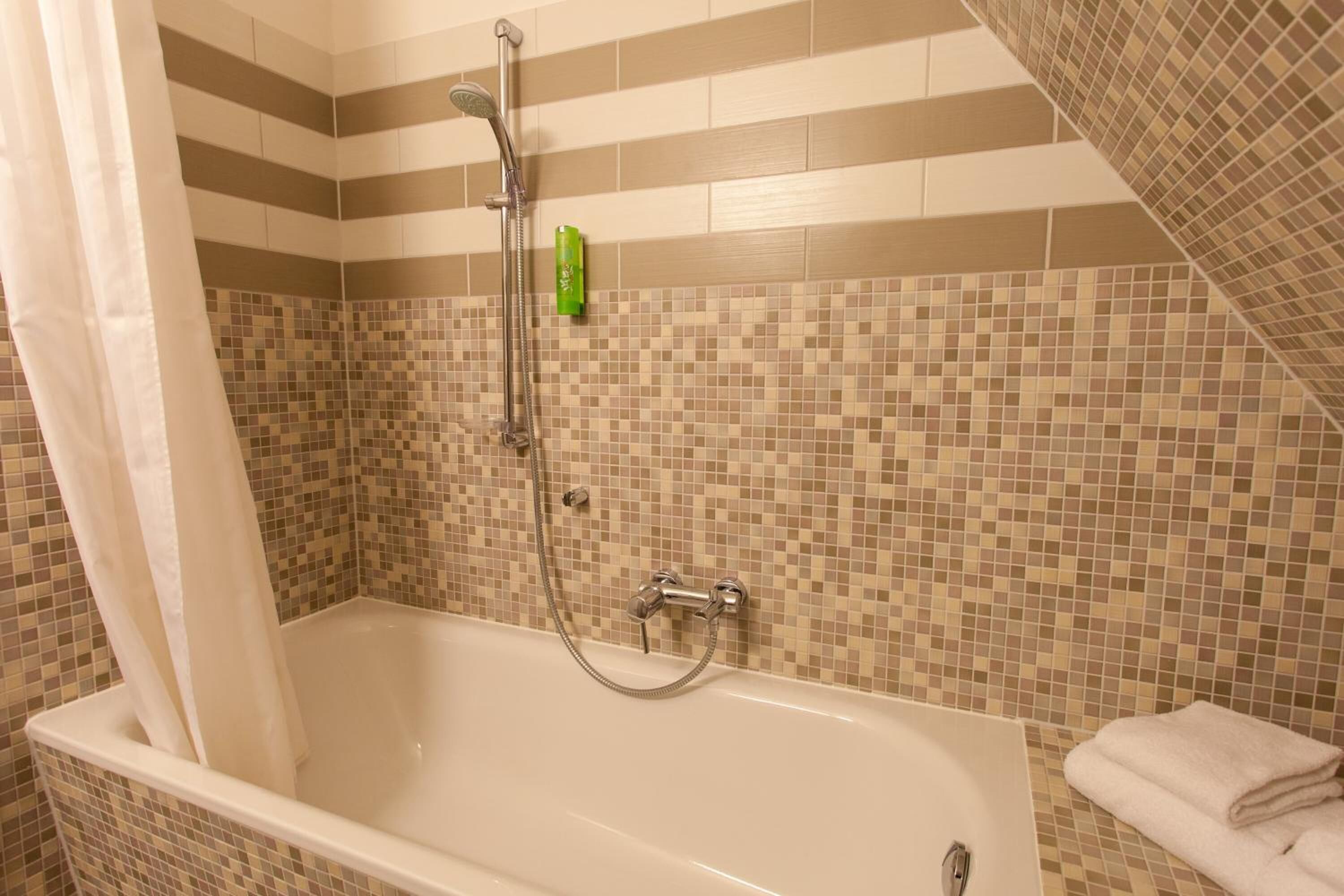 free toiletries, hair dryer, towels