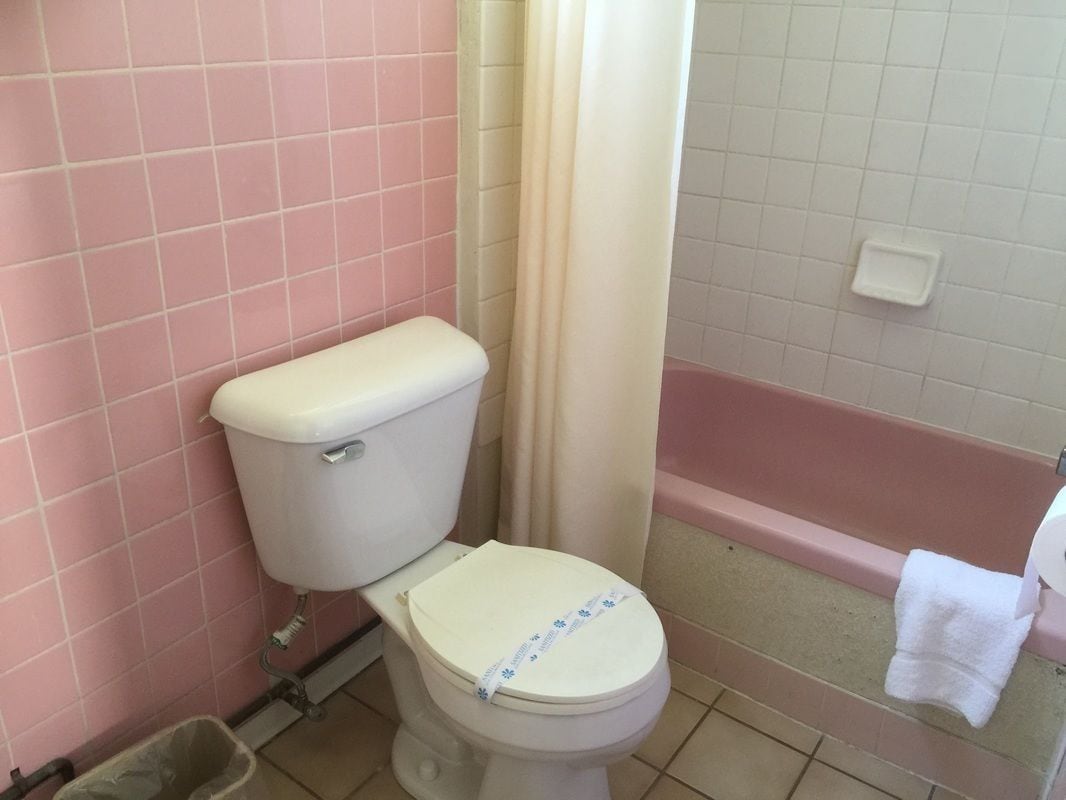 Un baño con inodoro, cortina de ducha y bañera.