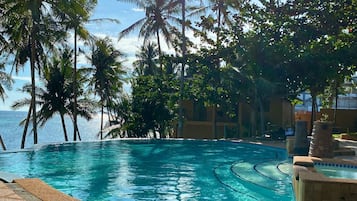 Outdoor pool, pool loungers