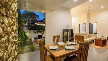Deluxe Villa, 2 Bedrooms, Private Pool, Pool View | Living area | 32-inch flat-screen TV with satellite channels, LCD TV