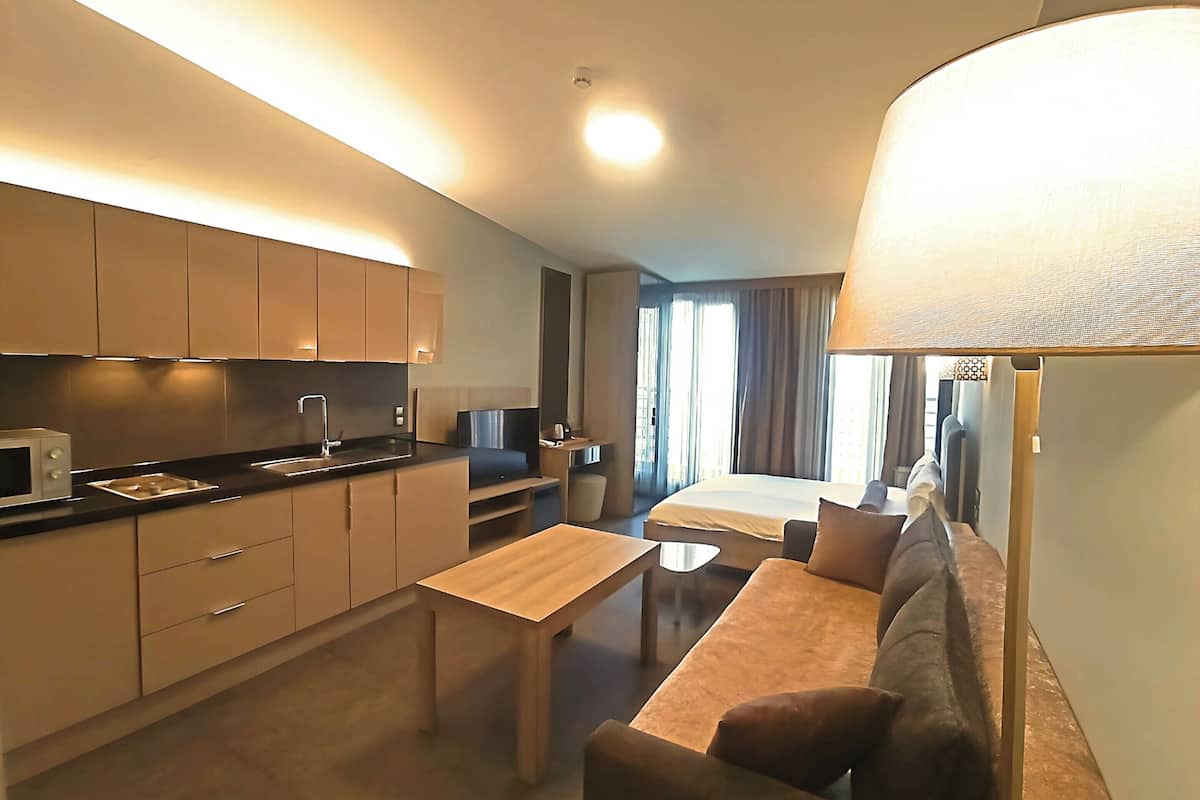 Standard Double Room, 1 Bedroom, Kitchenette | Hypo-allergenic bedding, minibar, in-room safe, desk