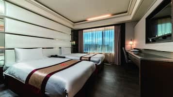 Chambre Deluxe avec lits jumeaux | Literie de qualité supérieure, bureau