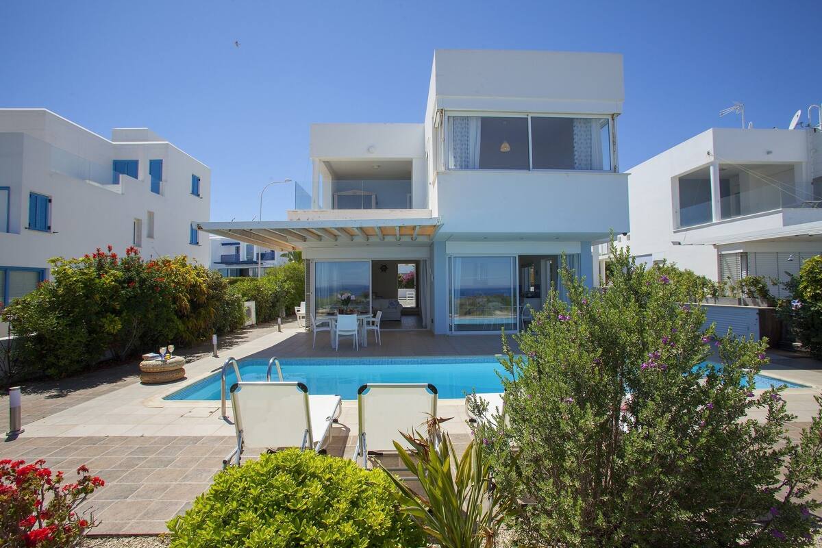 Villa Deluxe, 3 camere da letto, piscina privata, di fronte alla spiaggia (Melissa) | Terrazza/patio