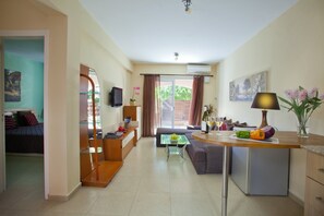 Suite, 1 Bedroom (Olimpus Garden 12) | Living area | Flat-screen TV, DVD player - Ayia Napa Olimpus Suites (Ayia Napa)