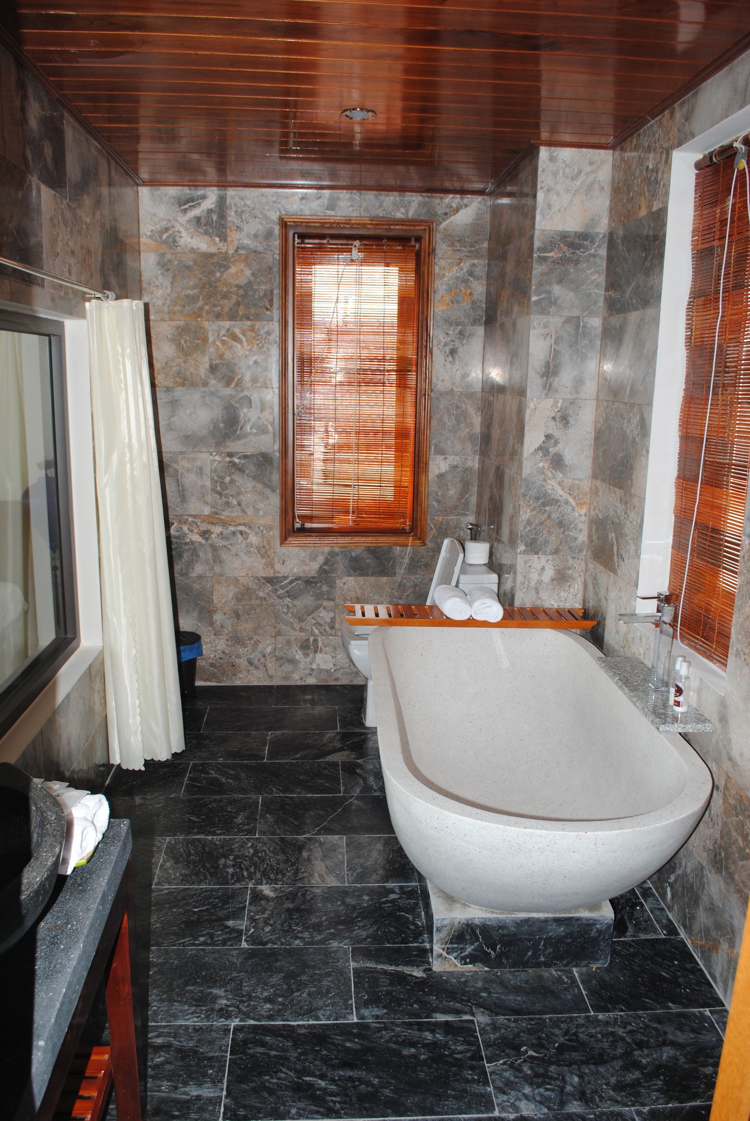 free toiletries, hair dryer, bathrobes, slippers