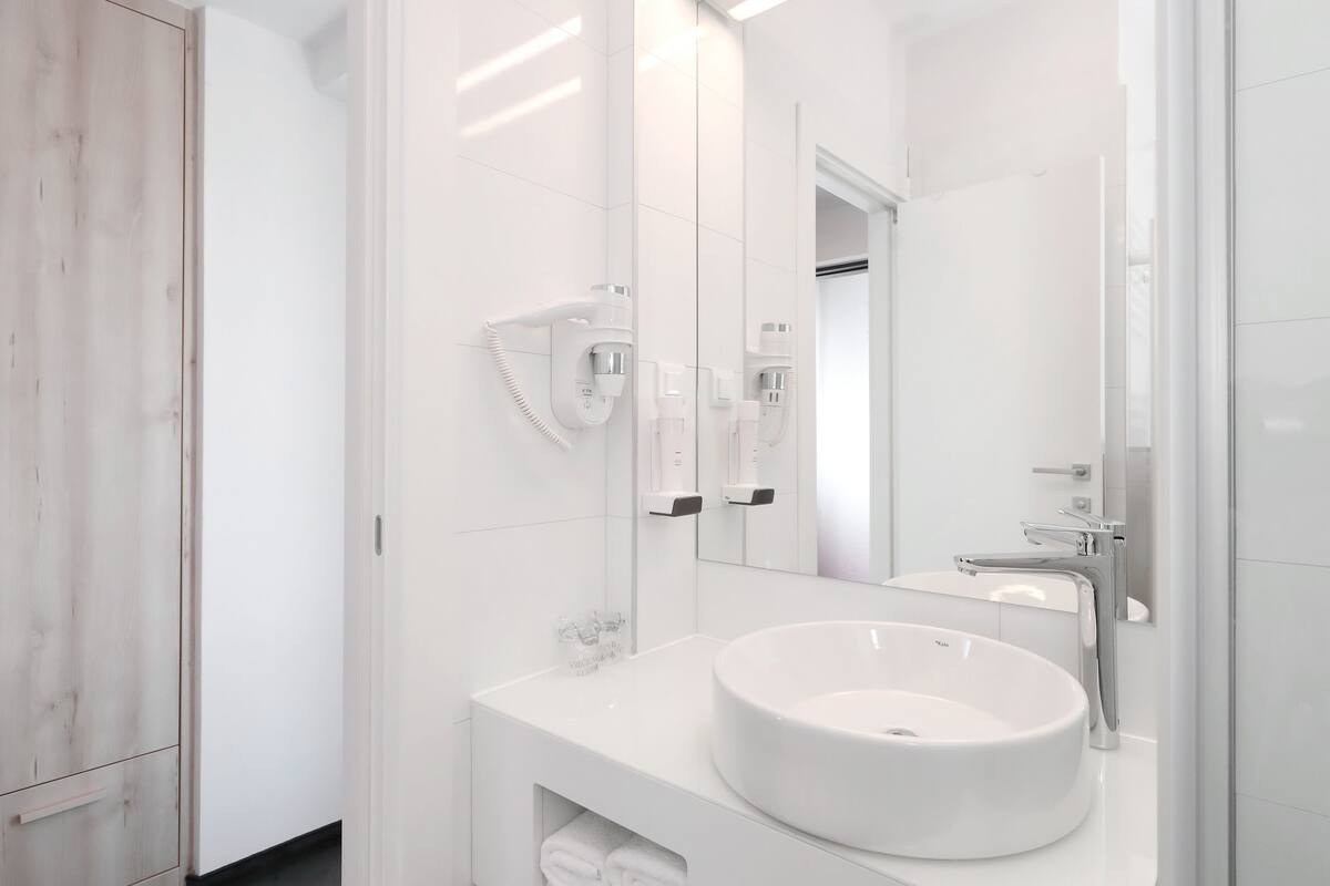 premium double room, balcony | bathroom | shower, free toiletries, hair dryer, towels