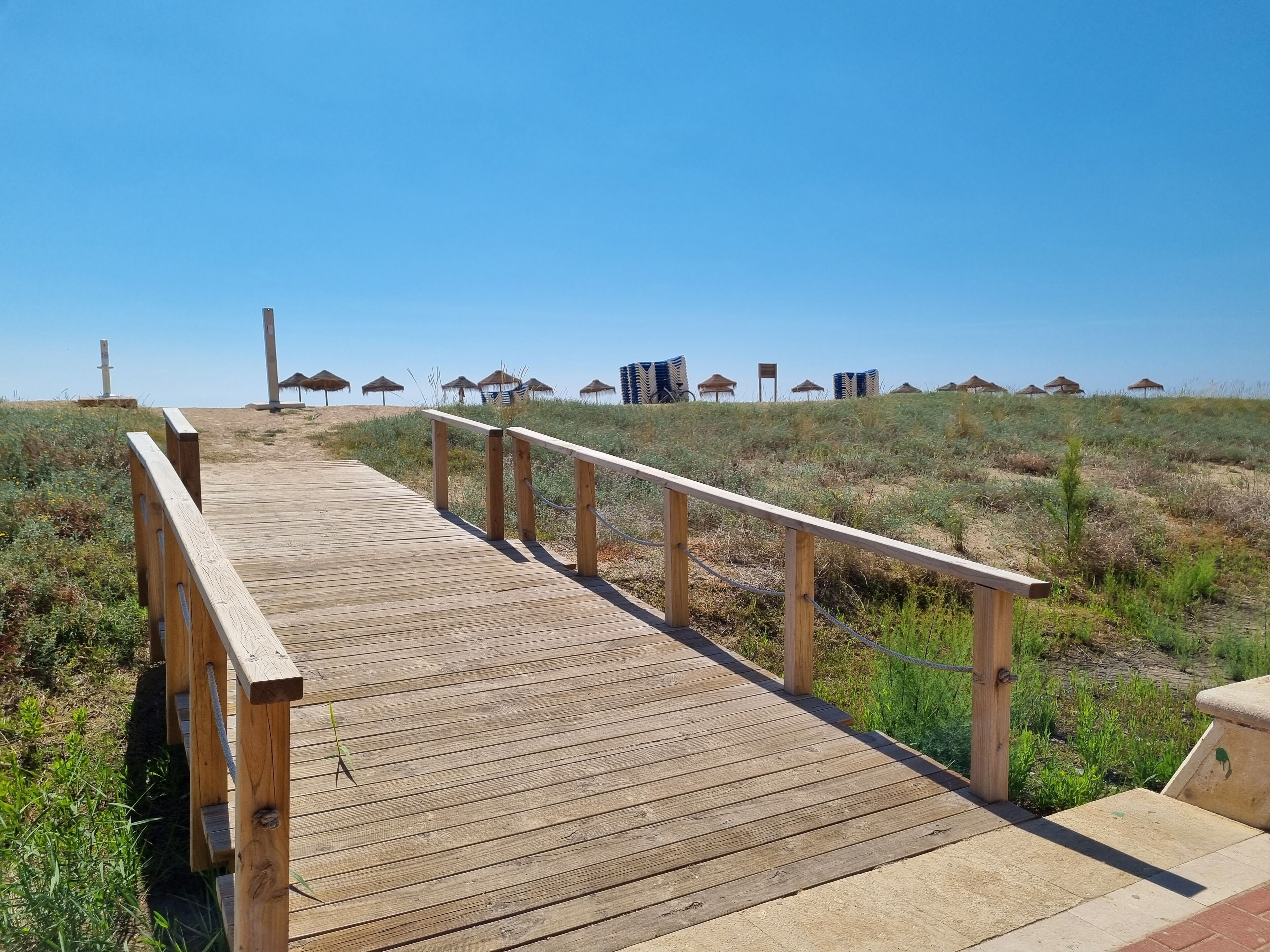 On the beach, white sand
