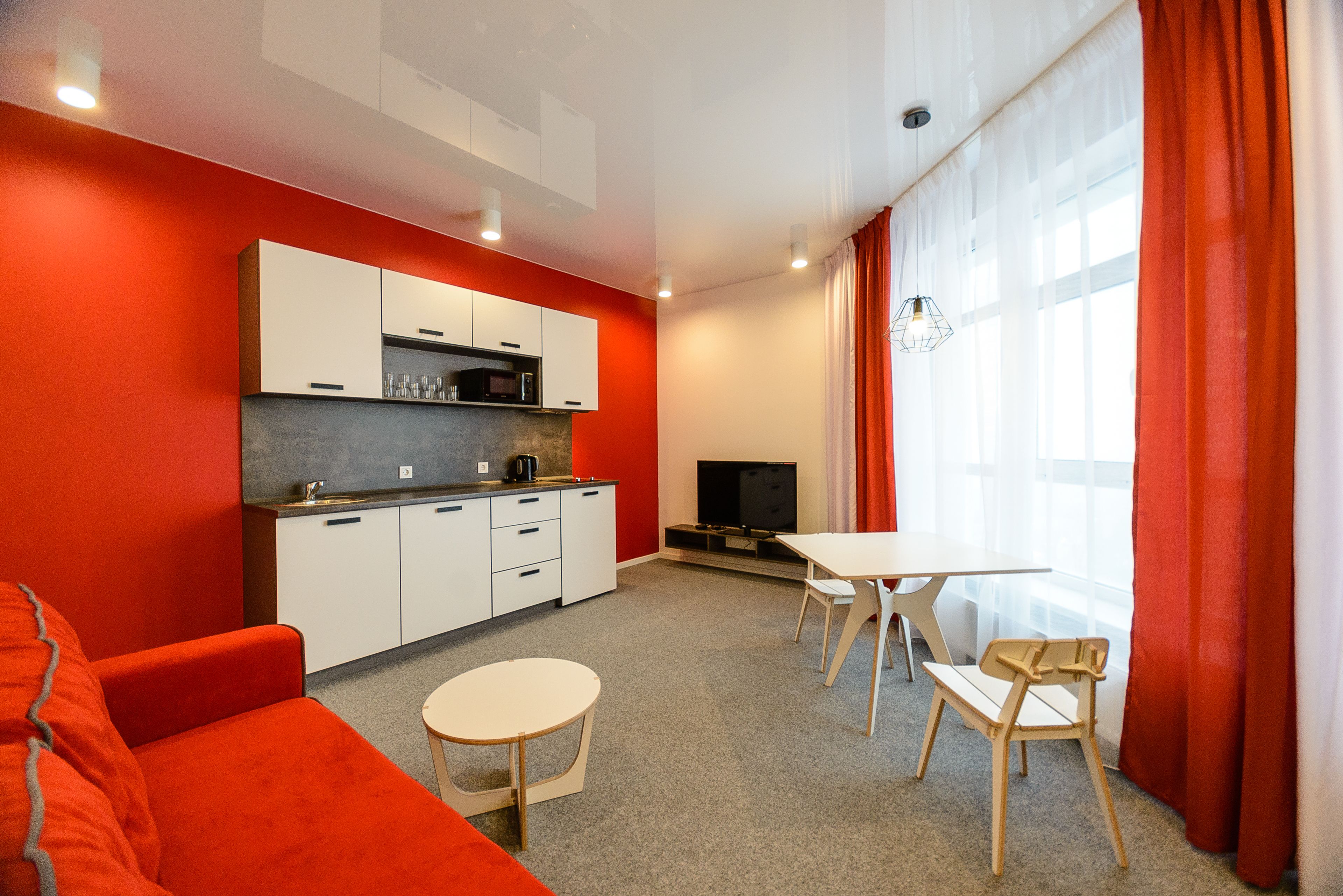 Panoramic Apartment, 1 Bedroom, Tower | Living room | LCD TV