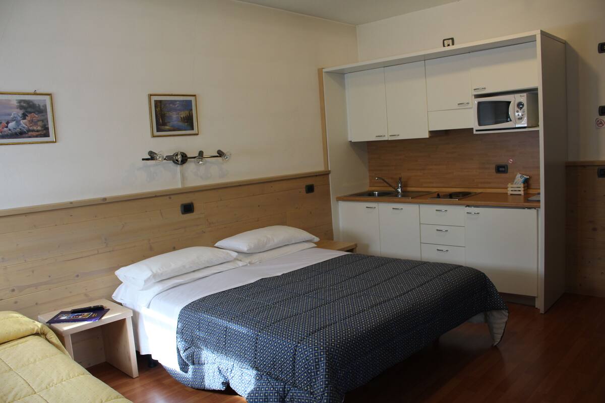 Standaard studio, 1 slaapkamer, kitchenette | Hypoallergeen beddengoed, een kluis op de kamer, een bureau, gratis wifi