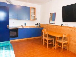 Family Apartment, 2 Bedrooms, Kitchenette, Mountain View (2 Adults + 2 Children) | Private kitchen | Full-sized fridge, oven, stovetop, espresso maker - Residence Biancaneve (Aprica)
