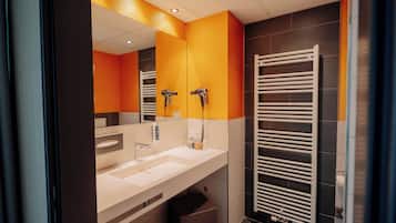 Shower, free toiletries, hair dryer, bathrobes