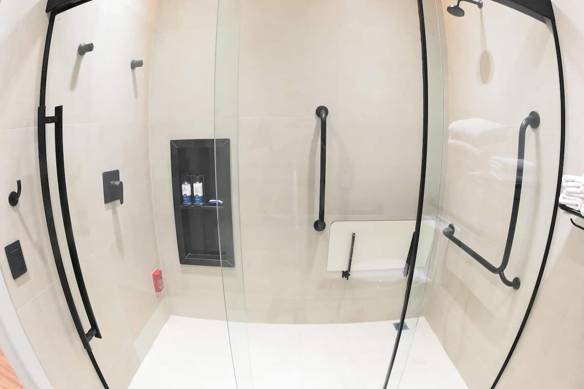 Bathroom | Shower, free toiletries, hair dryer, towels