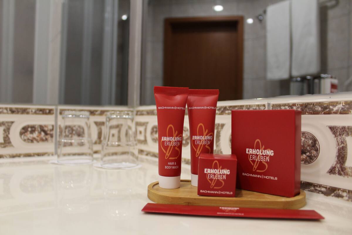 free toiletries, hair dryer, towels, soap