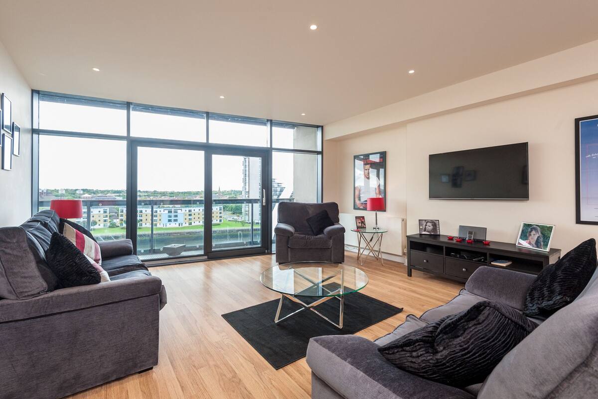 Apartment, 2 Schlafzimmer (179 Finnieston Street) | Wohnbereich | Flachbildfernseher