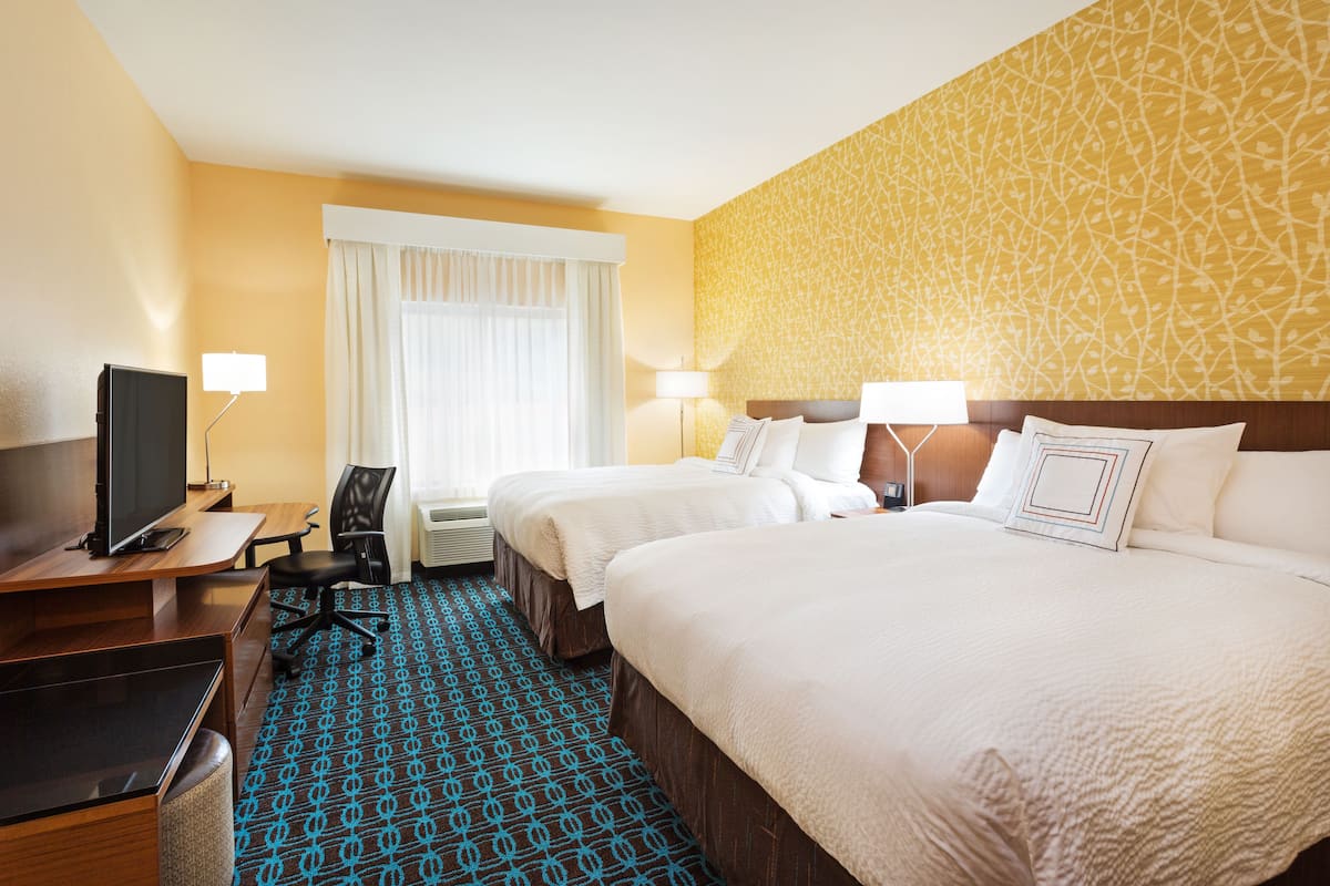 room, 2 queen beds, non smoking | desk, iron/ironing board, cots/infant beds, free wifi