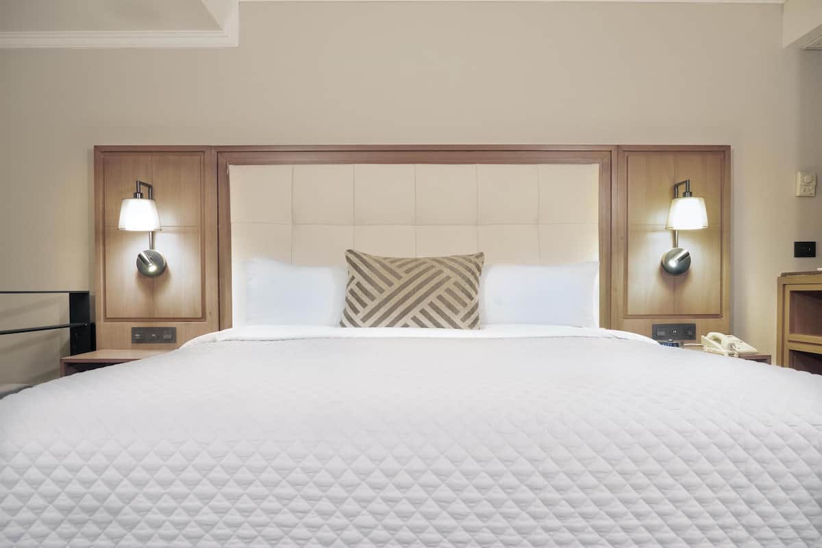 Room, 1 King Bed | Minibar, in-room safe, desk, iron/ironing board