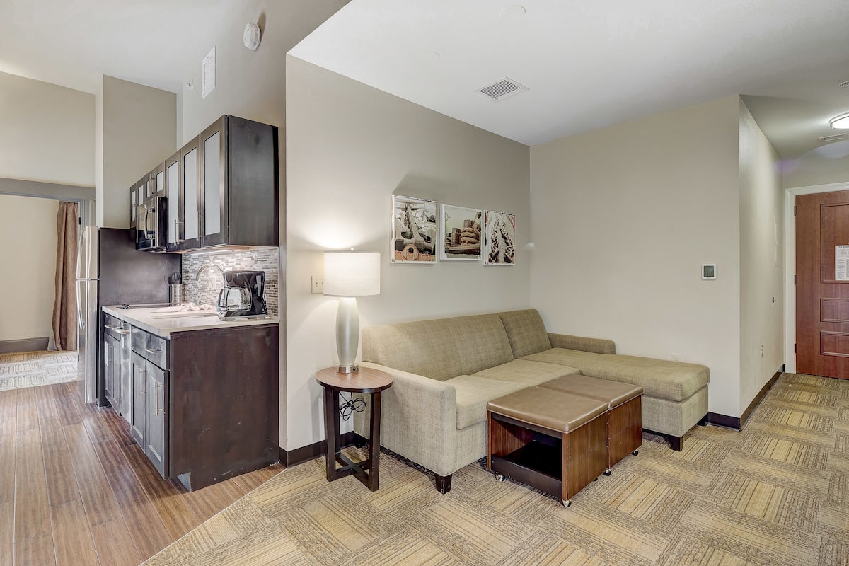 suite, 1 bedroom, kitchen | living area | 44-inch flat-screen tv with cable channels, tv